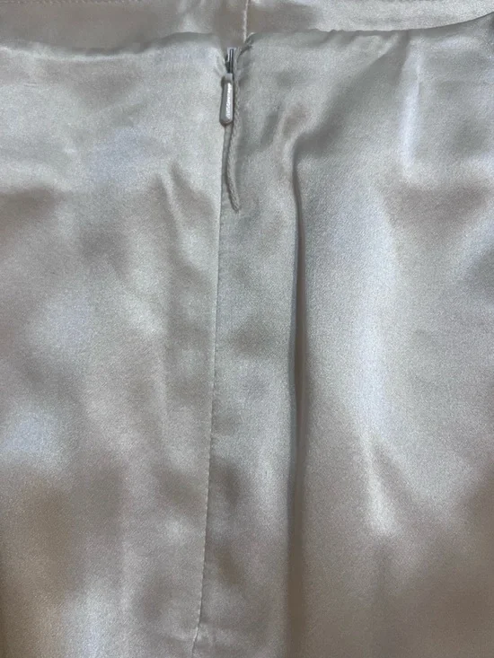Lauren Ralph Lauren 100% Silk Ivory Satin Wide Leg Dress Pants Petite - Picture 8 of 15